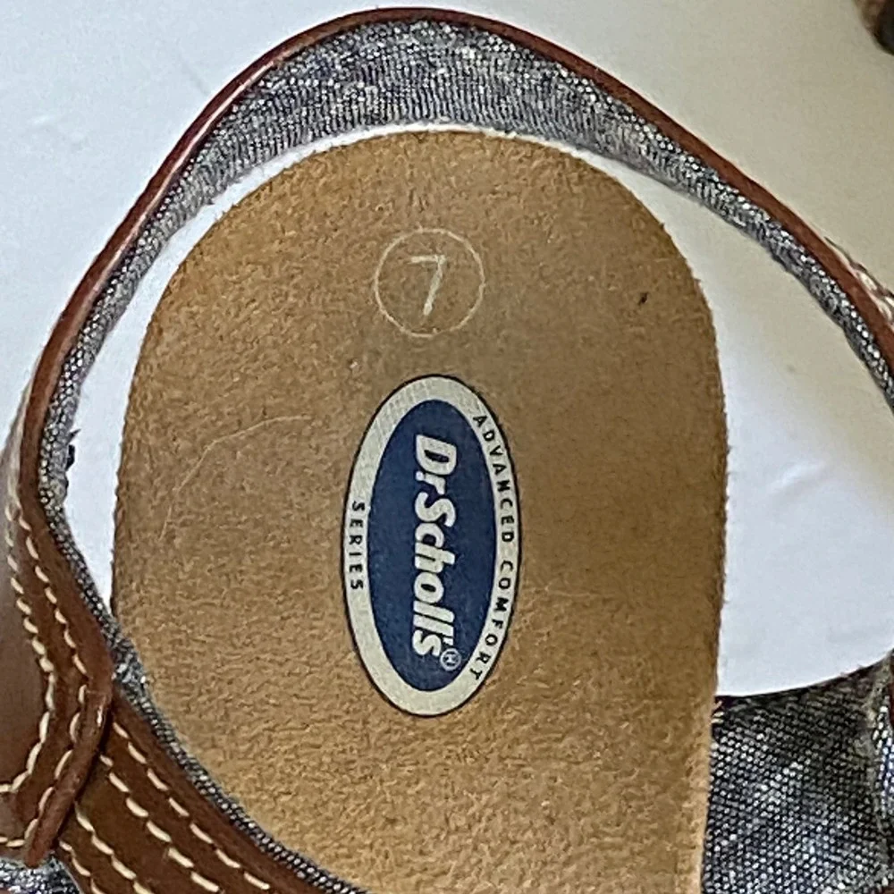 Dr Scholls Womens Brown Cork Wedge Sandals Advanced Comfort Size 7 WMDS1460004